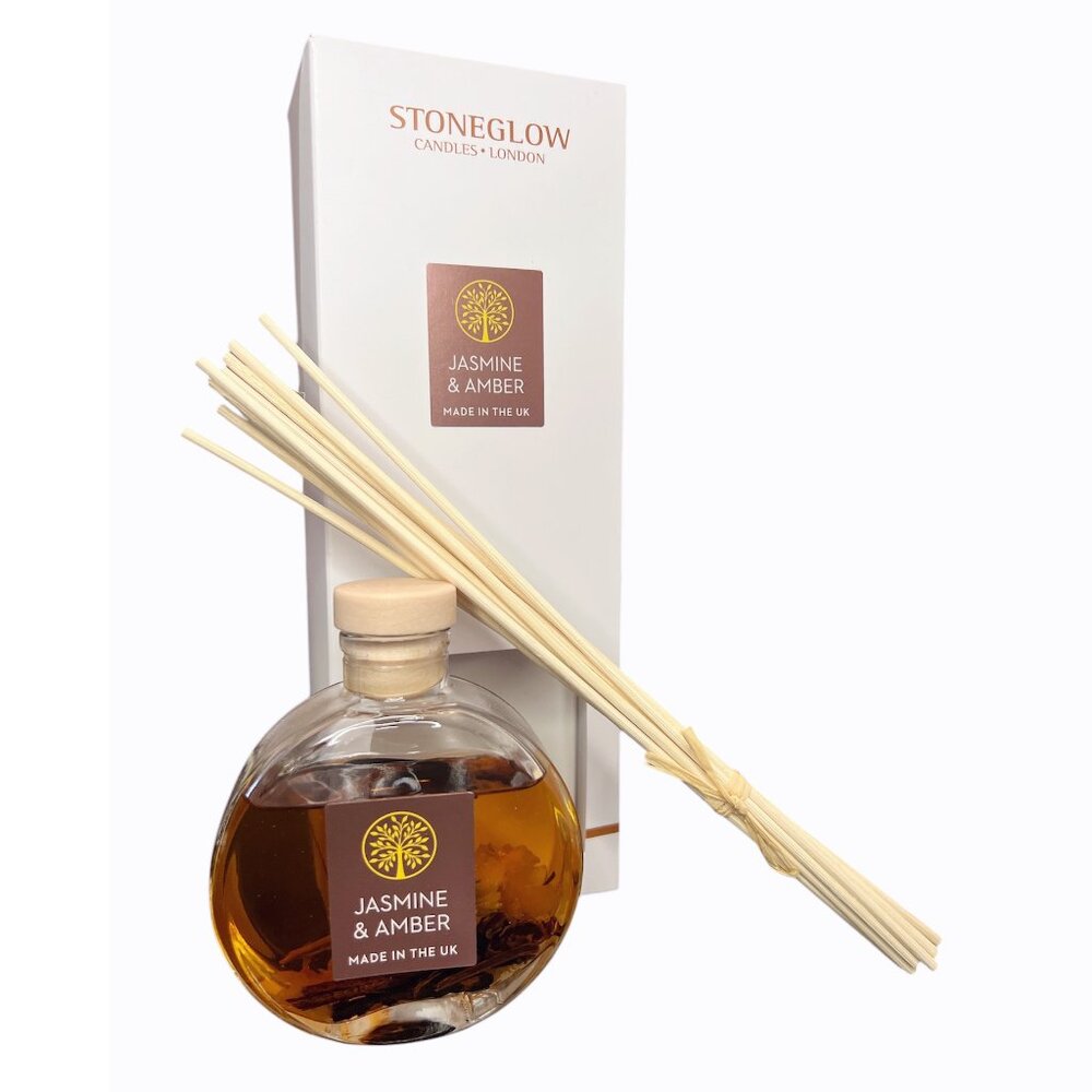 NEW Stoneglow Candles Jasmine & Amber Fragranced Reed Diffuser - 4.06 fl oz